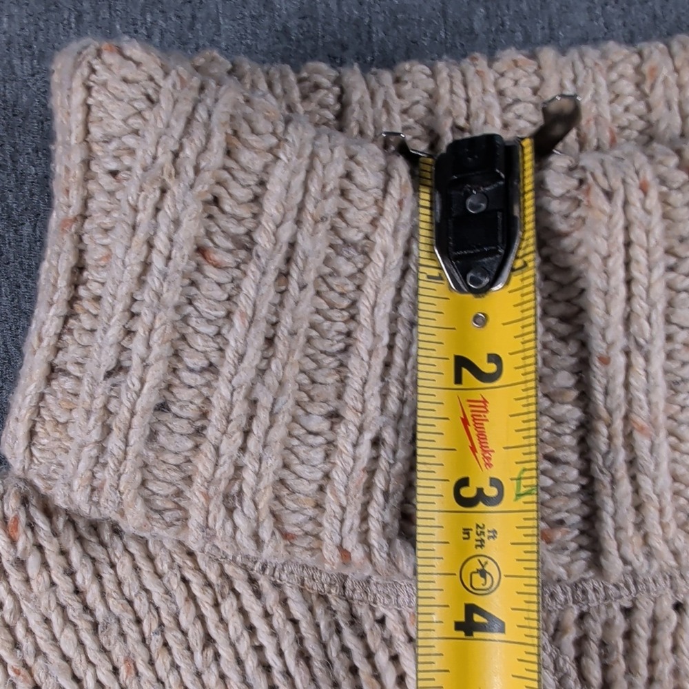 Boho Chunky Knit Sweater Ruff Hewn Cowl Neck Wool Blend Oatmeal Beige Sz M EUC - Picture 5 of 8